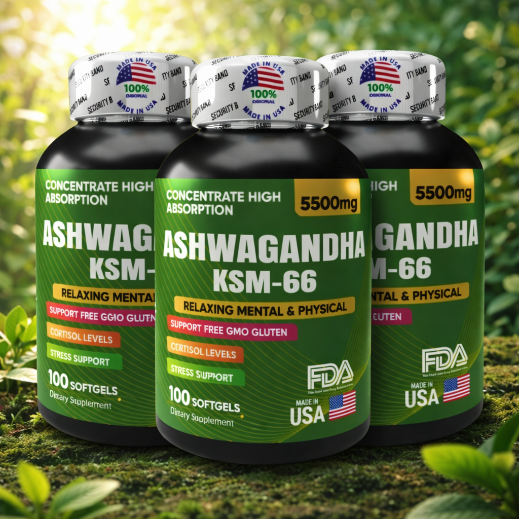 3 Frascos Ashwagandha KSM-66